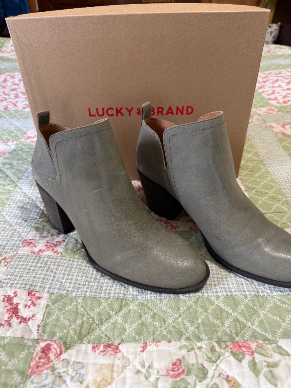 Lucky Brand Branndi Olive Night Bootie Sz 9.5